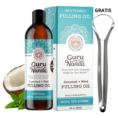 GuruNanda® Kit Enjuague CocoMenta + Limpiador de Lengua GRATIS